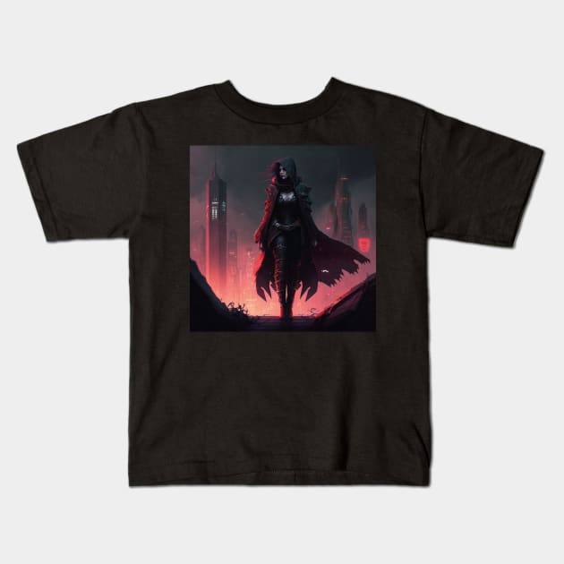 cyberpunk Kids T-Shirt by Trontee